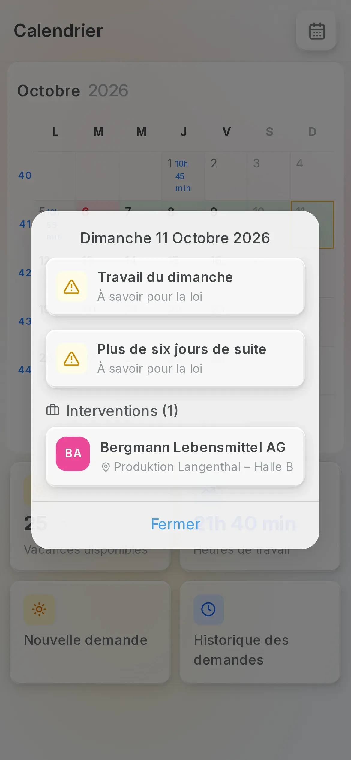 Les alertes légales de la semaine dans l'app Oraria